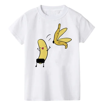 Fant je Banana Disrobe Smešno Design Tisk T-shirt Poletje Humor Šala Hipster T-Shirt Bela Priložnostne Majice Obleke Ulične