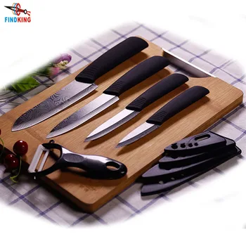 FINDKING Kakovosti Keramični noži kuhinja črni vzorec rezilo z imetnik Lupilnikom zajema keramični nož set kuhinjski noži nastavite najboljši
