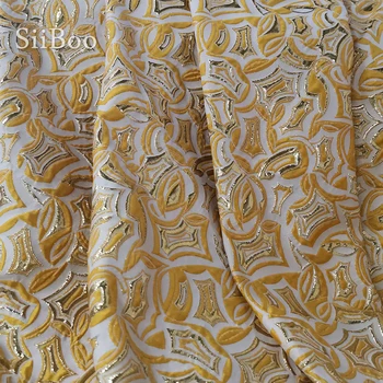 Francija slog luxury gold reliefni kovinski jacquardske brocade tkanine za obleko telas oblačila tecidos stoffen tissu preja SP5538