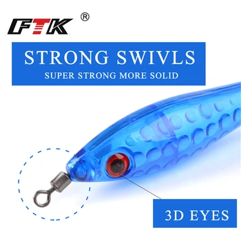 FTK 5pcs Fishing Lure 9 cm 5.5 g Lignjev, Kljuko Z Lasersko Kartico Jigging Hobotnice, Sipe Kozice Vabe 3D Oči Svetlobna Vab