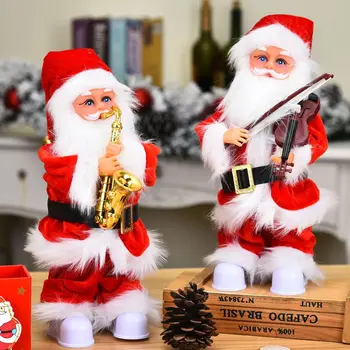 Glasbeni Santa Električni Claus Božič Figur Božični Okraski, Premično Lutka Božič Stranka Počitnice Stranka Dobave xx83
