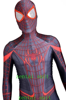 Halloween superheroj kostume omamljanje milj morales zentai bo ustrezala 3d tiskanja spandex cosplay bodysuit