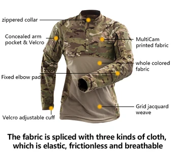 HAN DIVJE Vojaško Uniformo Taktični Boj Majica US Army Oblačila Tatico Vrhovi Airsoft Multicam Prikrivanje Lovske Hlače Ščitniki za Kolena
