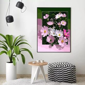 HUACAN Barvanje Z Številkami Cvetje HandPainted Risanje Platno Kompleti DIY Doma Dekoracijo Kolorit Število Darilo Slike