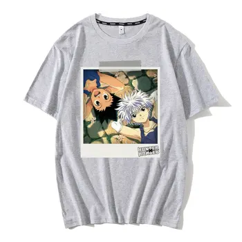 Hunter X Hunter Kratka Sleeved Tshirt Cotton Tee Moški Poletje Killua Zoldyck T-shirt Anime Manga na Japonskem Lovci Hxh Majica s kratkimi rokavi