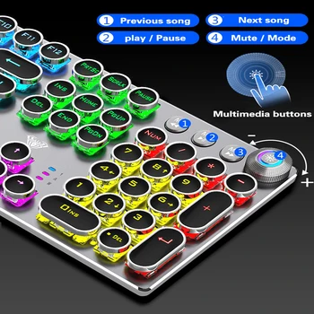Igra Mehanske Keyboard104 tipke LED Backlit Anti-prikazen Modra/Črna žično stikalo gaming Tipkovnica USB multimedia rotacijski tipke