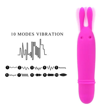 IKOKY Nastavek Massager Rabbit Vibrator Ženska Masturbacija Močne vibracije Klitoris Stimulator 10 Hitrost Sex Igrače za Ženske