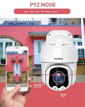 INQMEGA 5MP FHD PTZ Smart Nadzor, IP Kamere Speed Dome WiFi Brezžični 4X Digitalni ZOOMOutdoor Varnosti Nepremočljiva CCTV Kamere