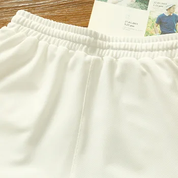 Japonski Slog kratke Hlače Moški Poliester Teče Športne Hlače za Moške Priložnostne Poletje Elastični Pas Trdne Hlače Bele Natisnjeni Oblačila