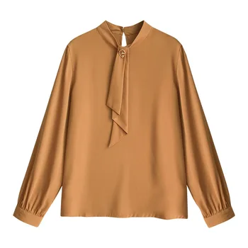 Jeseni leta 2019 Ženske Majica korejski Long Sleeve Solid Šifon Rokavi Ženske Ulične 4XL Plus Velikost Svoboden Bluzo Elegantne Ženske Vrhovi