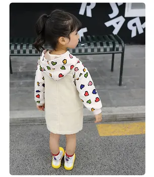 Jeseni, Pozimi Dekleta Obleko korejsko Dekle Trak Obleko Otroci sundress Dekleta Naravnost Oklepaji Obleko baby Velvet Obleko Dekleta Obleke