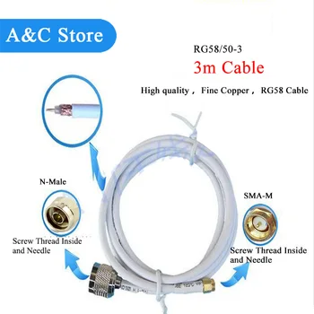 Kabel antene SMA Moški-N-Moški priključek s 3 m kabel z nizko izgubo visoke kakovosti dolžina kabla lahko meri