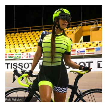 Kafitt Fluorescentne Barve ženska Oblačila Kolesarska Določa Triatlon Obleko Kratek Rokav Skinsuit Maillot Ropa Ciclismo Jumpsuit Kompleti