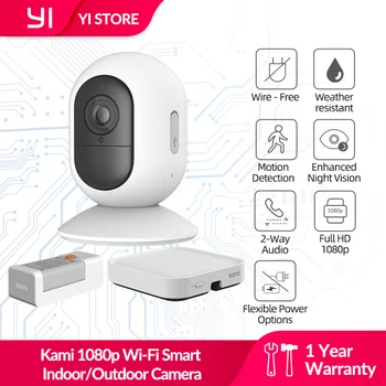 Kami 1080p Wi-Fi Brezžično Smart Zaprtih prostorih/na Prostem Fotoaparat Kit Žice-Prosti Ip Kamere, Baterija, Varnostno nadzorna Kamera