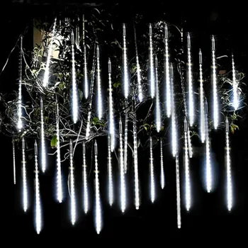 Kaslam 30 cm 50 cm 8 Cevi Nepremočljiva Meteor Tuš Dež Niz LED Luči Prostem Božično Dekoracijo za Dom Drevo EU/ZDA Plug