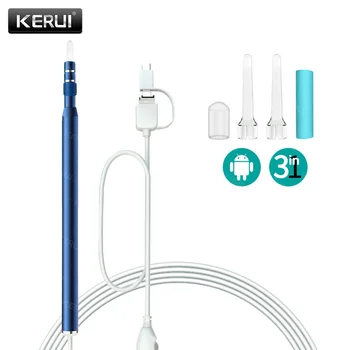 KERUI 3 v 1 OTG Visual Uho Čiščenje Endoskop Diagnostično Orodje za Uho Čistilo Izbirnik Android Mini Kamero, Ušesa, Usta, Nos Otoscope