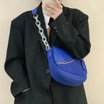 Korejski Akril verige ženske Aksilarna vrečke modra Modno oblikovanje ženskih Crossbody Ramo Torbe, barva ženske ročne torbe bolsa