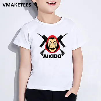 La Casa De Papel Otroci T Shirt Smešno Denar Heist TV Serije Risank Otrok Obleke Poletje Baby Deklet poslovanja Fantje T shirt
