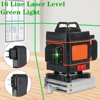 Laserska libela-16 Linij 4D Self-Izravnavanje 360° Horizontalno In Vertikalno Križ Super Močan Zeleni Laserski Žarek Skladu z Orodji za Merjenje
