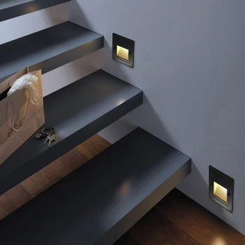 LED stopnice Korak lahka Nepremočljiva Vgradne korak Kotu Stenske Luči LED Footlight
