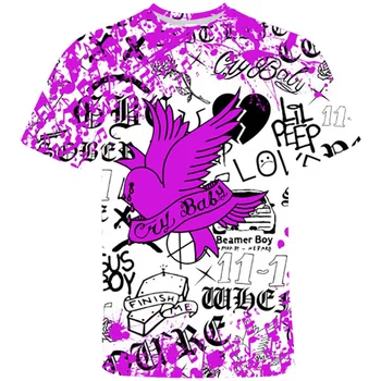 Lil Peep 3D Tshirt Moški Vrh Tee Otroci Rap Lil.peep Ulične Prevelik T Shirt Harajuku Smešno Grafični Cry Baby Hip HopT-shirt