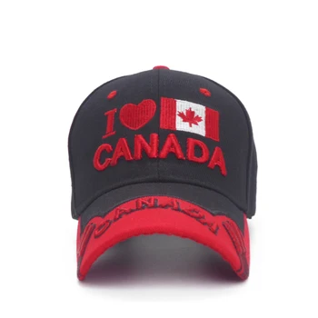 Ljubim Kanada Vezenje Ženske Baseball Skp Zastava Kanade Klobuk Vrnitev Žoge Nastavljiv Mens Casquette Gorras