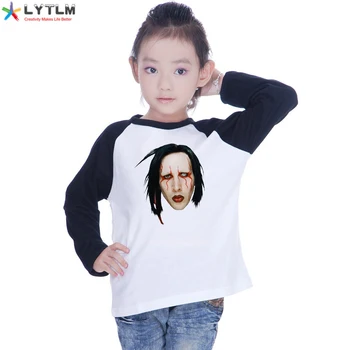 LYTLM Marilyn Manson Baby Dekleta Vrhovi Dolg Rokav Najstniški Fantje Tshirts Baby Boy Poletnih Oblačil Punk Rock N Roll Jack Skellington