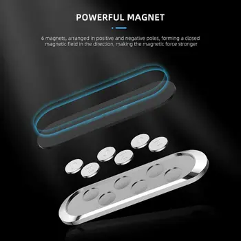 Magnetna Avto Nosilec za Telefon, nadzorna plošča Mini Strip Obliko Stojalo Za iPhone, Samsung Xiaomi Kovinski Magnet GPS Avto Nosilec za Stensko