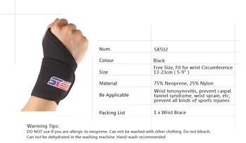 Manšeta za zapestje Pašček Fitnes Športnih Strokovno Zaščite Zapestje Kritje Sx502 Črno Pack