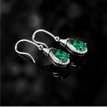 Marcasite nakit sterling srebrni dolgi uhani s pendientes zeleni uhani za ženske, nakit Klasičnih Kaplja Vode uhani