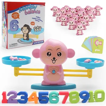 Math Igre Igrače Opica pes Uravnoteženje Lestvice Število Ravnotežje Igre Otroci Izobraževalne Igrače, da se Naučijo dodati in odštevanje Z original škatlo