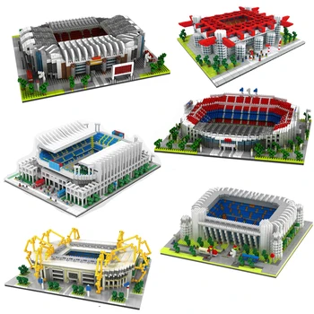 Mednarodni AC Milan Borussia Dortmund Nogometni Klub Signal Iduna Park Stadium DIY Mini Diamon Stavbe, Bloki, Opeke Igrača