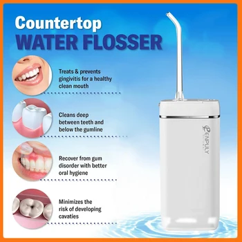 Mini Ustni Irrigator Zobni Irrigator Zob Vode Flosser USB Ultrazvočno Bucal Zob Čistilo Waterpulse S posodo za Vodo Šobe