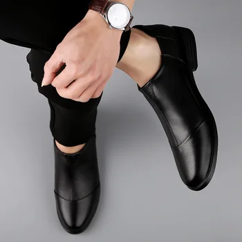 Moda za Moške Čevlji Priložnostne Pravega Usnja Krava Loafers Moški 2021 Nov Zdrs Na Čevelj Človek Klasike Rjava Črna Vožnje Čevlji Za Moške