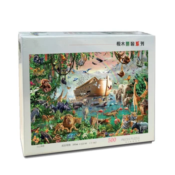 MOMEMO Noah ' s Ark in Živali Jigsaw Puzzle 1000 Kosov Lesene Puzzle Odrasli Tlaka Puzzle Igra, Igrače za Otroke Darila