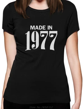 Narejen leta 1977 Retro 40. Rojstni dan Darilo za Ženske T-Shirt Bday Prisotna Poletje Smešno Tiskanja Ženske Majice Kawaii Majica Lady
