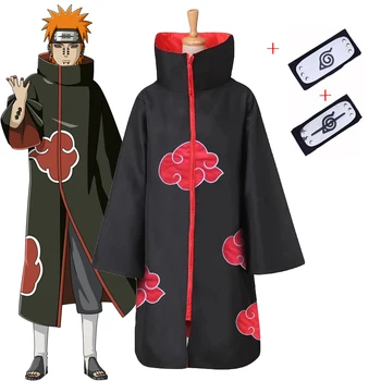 Naruto Kostum Akatsuki Plašč, Cosplay Sasuke Uchiha Cape Cosplay Itachi Oblačila Cosplay kostum 2 glavo vključujejo