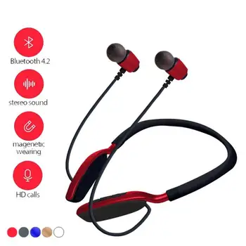 Neckband Bluetooth Slušalke Slušalke Šport Brezžični Čepkov Edinstveno Predvajalnik Glasbe TF Kartice za Predvajanje Stereo Bas Čepkov z Mic