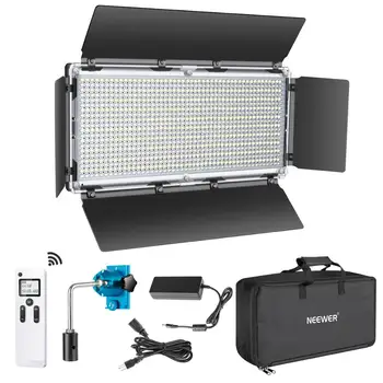 Neewer Napredno 2.4 G 960 LED Video Luč z Barndoor, Zatemniti Dvo-Barvni LED Plošča z LCD Zaslonom in 2,4 G Brezžični Daljinski