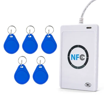 NFC ACR122U RFID Bralnik pametnih kartic, Pisatelj kopirni stroj Duplicator beschrijfbare kloon programsko opremo, USB S50 13.56 mhz ISO 14443 + 5pcs tekočina iz