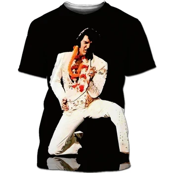 Nisdcihd Elvis Presley Zvezdnik 3D Tiskanih Ulica Zabavno Hip-Hop T-Shirt Za Moške In Ženske, Poletnih Vrh Kratkimi Rokavi Moški T-Shirt