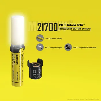 NITECORE 21700 Inteligentni Baterije Sistem 3in1 NL2150HPi 5000mah Polnilna Baterija+MPB21 Powerbank + ML21 Visokim CRI Svetilka
