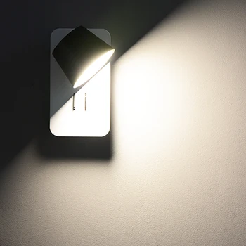 Nordijska notranje stopnice, stenske svetilke Led stenske svetilke spalnica moderna stenska luč s stikalom steno sconces belo je črno branje svetlobe