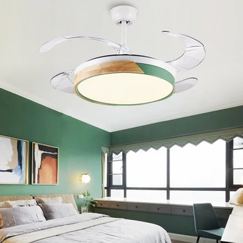Nordijska spalnica dekor led dnevna soba, stropni ventilator lučka lučka za restavracijo, jedilnico stropni ventilatorji z lučmi, daljinski upravljalnik