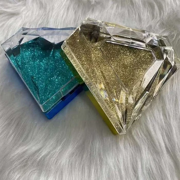Nov Prihod 10/paket Kristalno Jasno, Lash Polje za 25 mm Dramatično Mink Trepalnice Prazno Clear diamond Trepalnice Embalaža