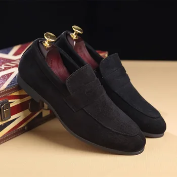 Nova Stanovanja Moške Velikosti Trdna Antilop Priložnostne Čevlji Mehko Moda Loafers Slip-on Moški Lahki Vožnjo Ravno Pete za Obutev