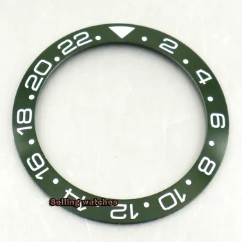 Novih 40 mm visoke kakovosti zelena/modra keramično ploščo Vstavite fit 43mm watch primeru mens watch ploščo
