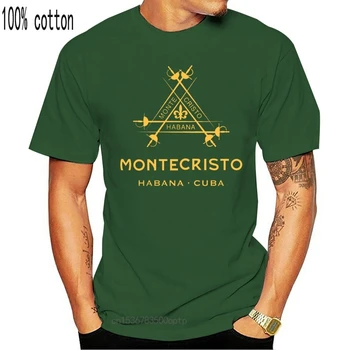 Novo MONTECRISTO Kubi Premium Cigare Est-1935 T-Shirt Mens Black Kratek Rokav(1)