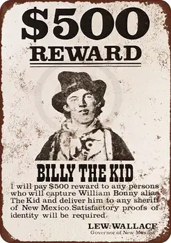 Novo Tin Prijavite 1878 Billy Kid Želel Plakat Vintage Videz Aluminija, Kovinski Znak 8x12 Cm (M4072)