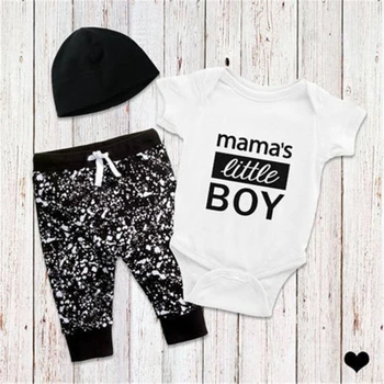 Novorojenih Otrok Baby Boy 3Pcs Oblačila Jumpsuit Romper Obleka, Hlače Klobuk Obleke Set